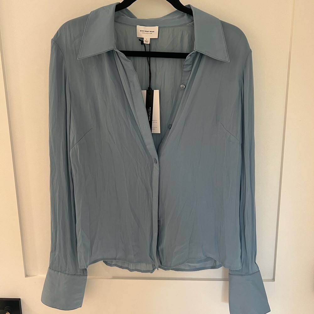 NWT Who What Wear Collection Sade Button-Down Collared Shirt